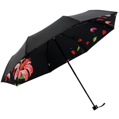 天堂伞 全遮光黑胶（UPF50+）三折小黑伞晴雨伞30565...